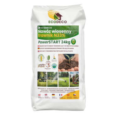 Nawóz wiosenny do trawnika 33% azotu Power Start granulat 24 kg